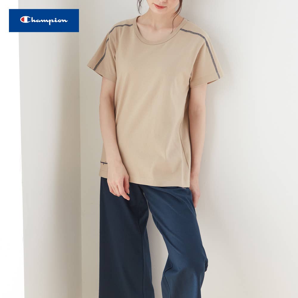 [100% cotton jersey] Loungewear short-sleeved 3/4 length pants